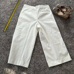 Ann Taylor White Wide-Leg Pants